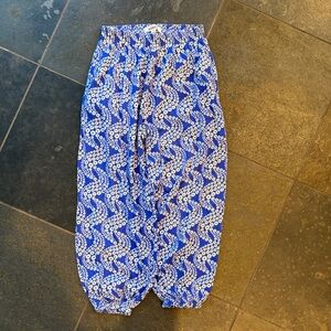 Blue and White jogger  Pants elastic waist and ankles size 11